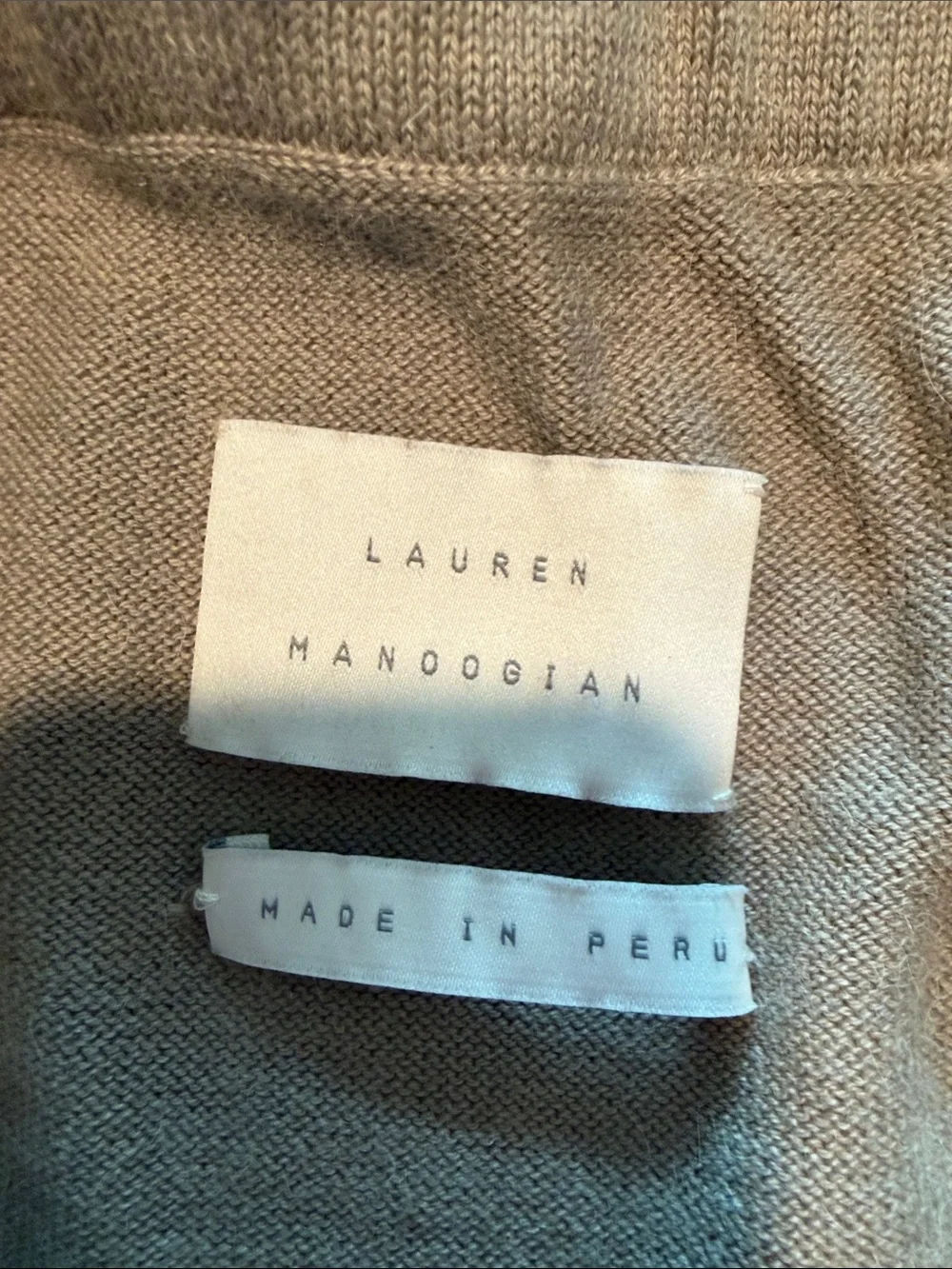 Lauren Manoogian taupe Knit strapless top